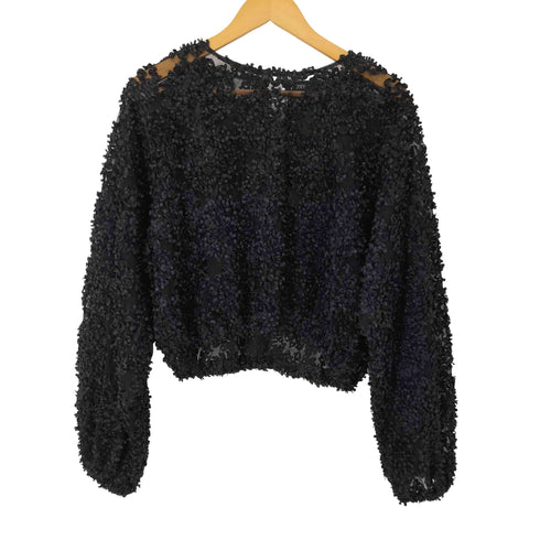 ザラ ZARA 3D立体フラワーモチーフ レースブラウス レディース JPN:L